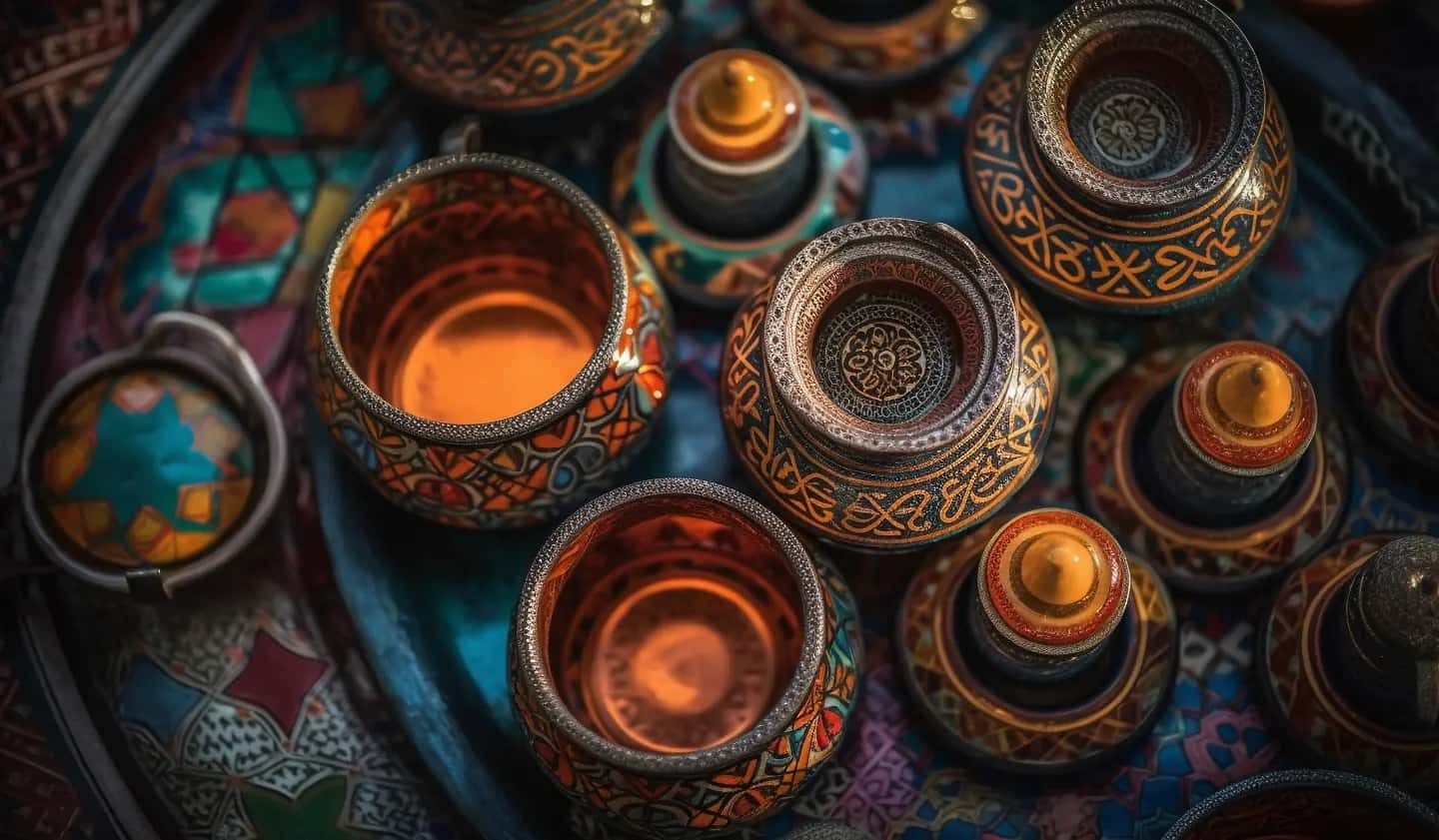 Global marketplace background featuring authentic souvenirs and local crafts from artisans worldwide